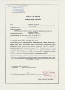 Certyfikat - leczenie w gabinecie podologicznym-min